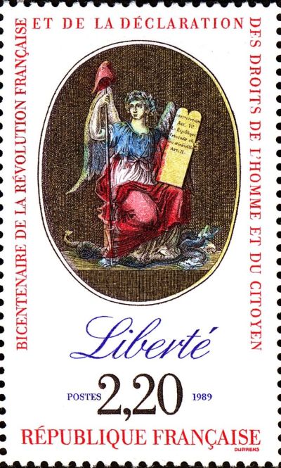 Le timbre fêtant le bicentenaire de la révolution française